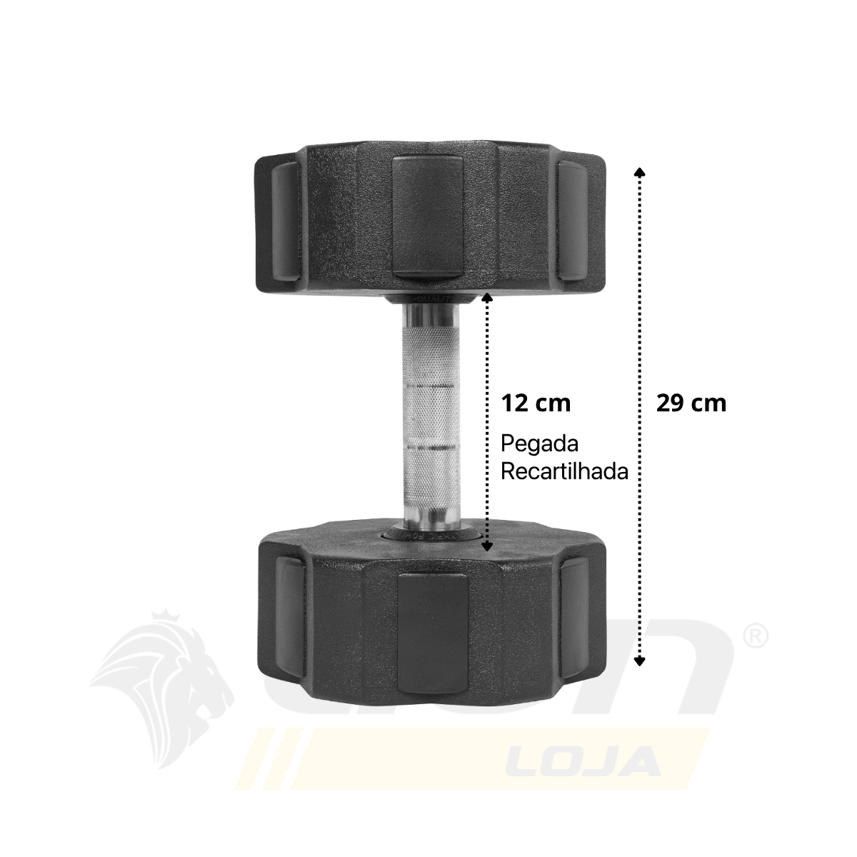 Par de Dumbbells 18kg Lion Monobloco Injetado