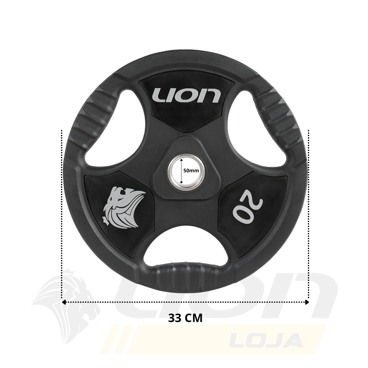 Anilha Lion Furo Olímpico 20kg