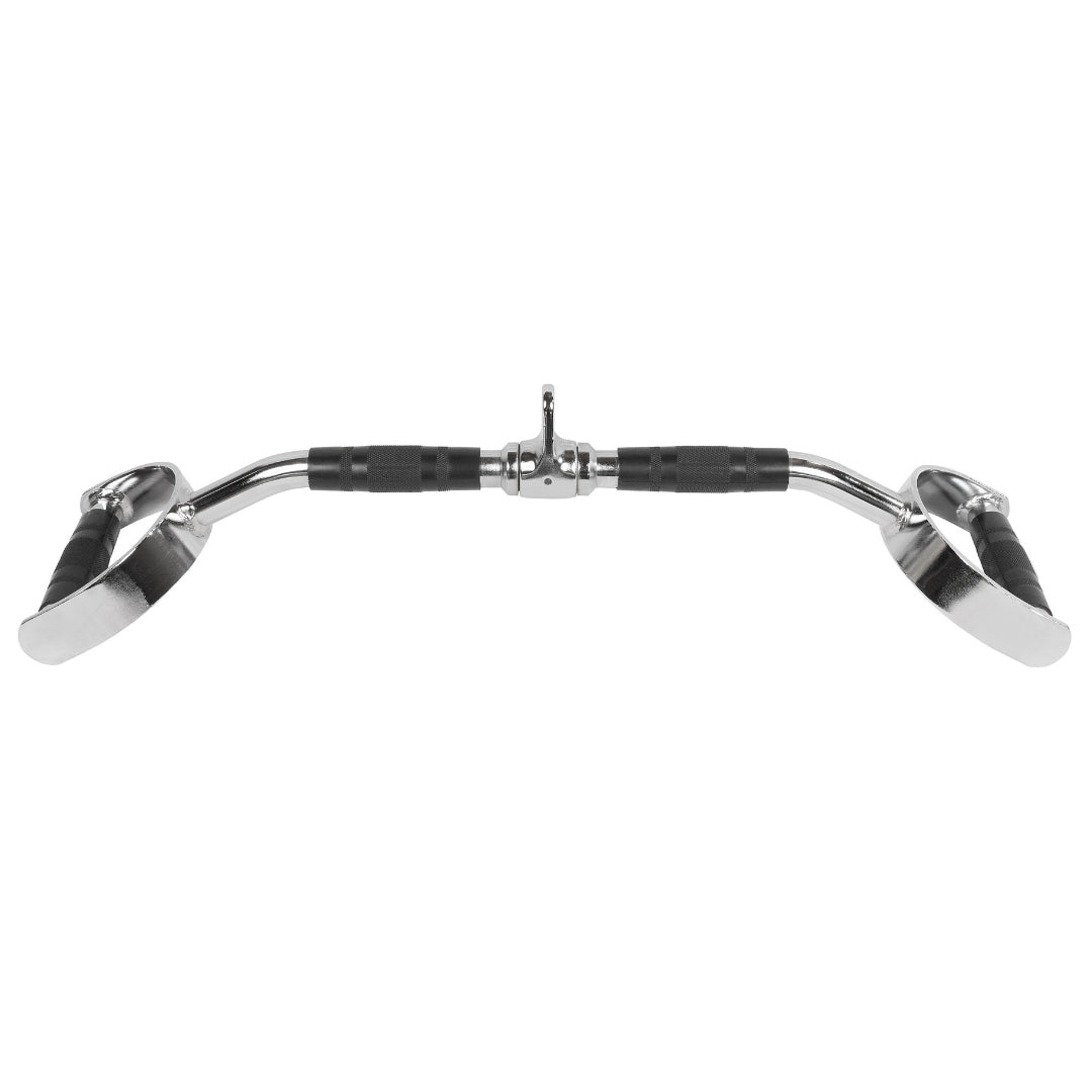 Puxador Pulley com Estribo 66 cm Pegada Emborrachada Cromada