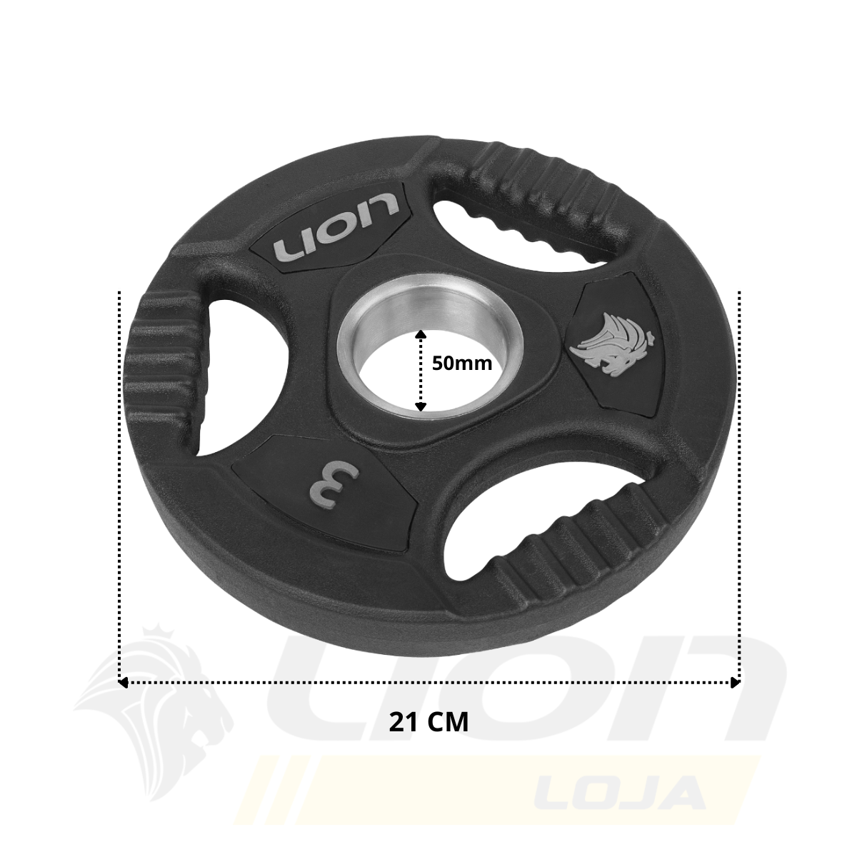 Anilha Lion Furo Olímpico 3 kg