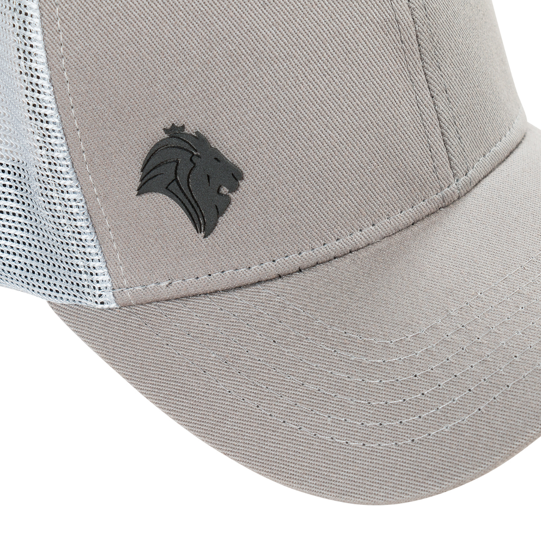 Boné Lion Aba Curva Trucker Esporte Cinza Unissex