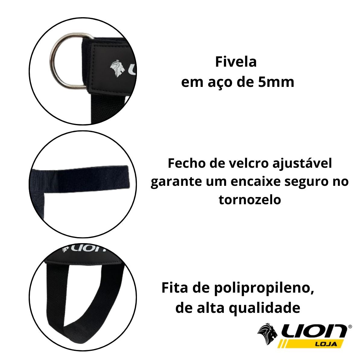 Puxador Crossover De Pé Par Reforçado Academia Fivela Em Aço