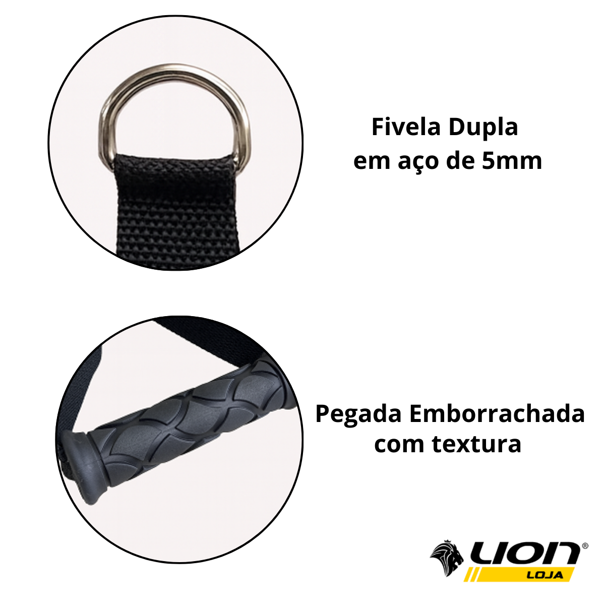Puxador Crossover De Mão Par Reforçada Para Academia Polia