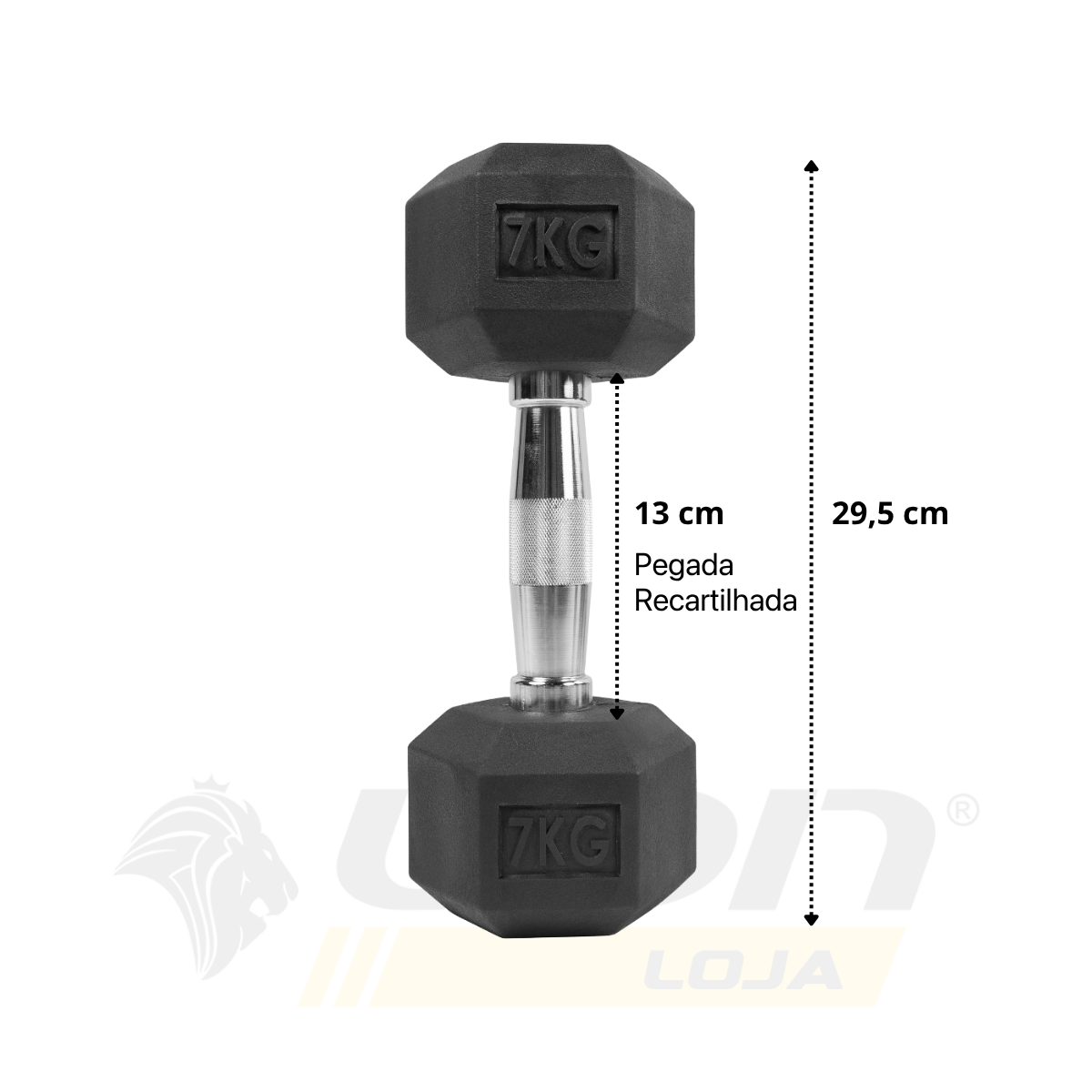 Par de Halteres Lion Sextavado 7kg Aço Cromado