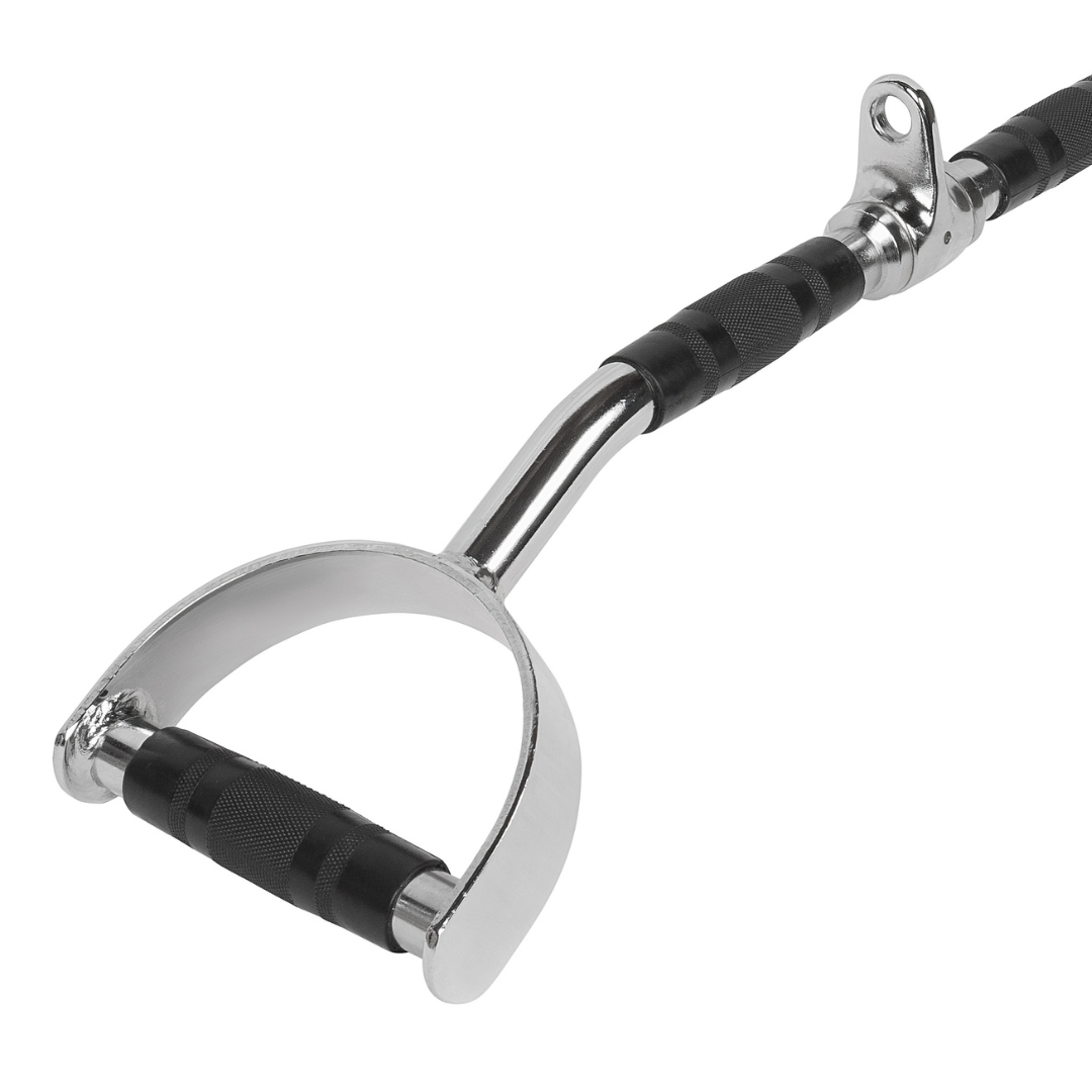 Puxador Pulley com Estribo 66 cm Pegada Emborrachada Cromada