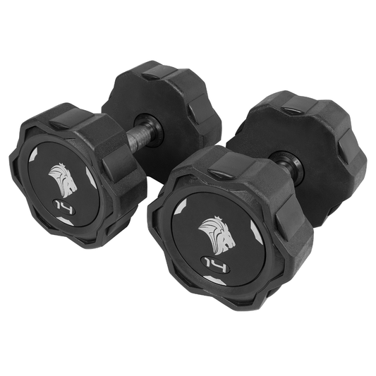 Par de Dumbbells 14kg Lion Monobloco Injetado