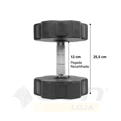 Jogo de Dumbbells 12 a 30kg Lion Monobloco Injetado