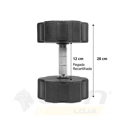 Par de Dumbbells 16kg Lion Monobloco Injetado