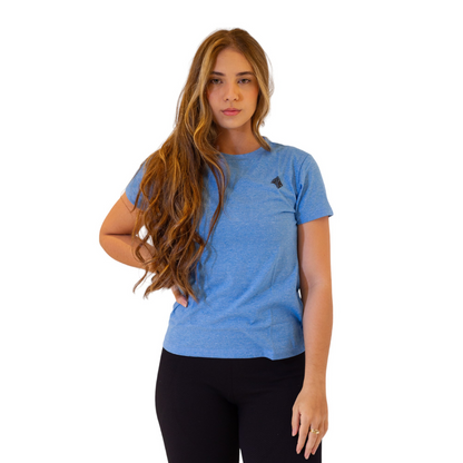 Camiseta Lion Feminina Malha Esportiva Azul