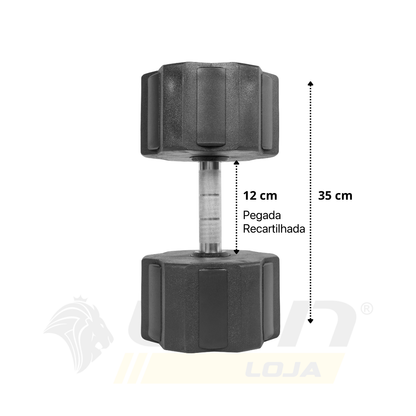 Par de Dumbbells 28kg Lion Monobloco Injetado