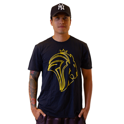 Camiseta Lion Brand Masculina DryFit Estampa Amarela