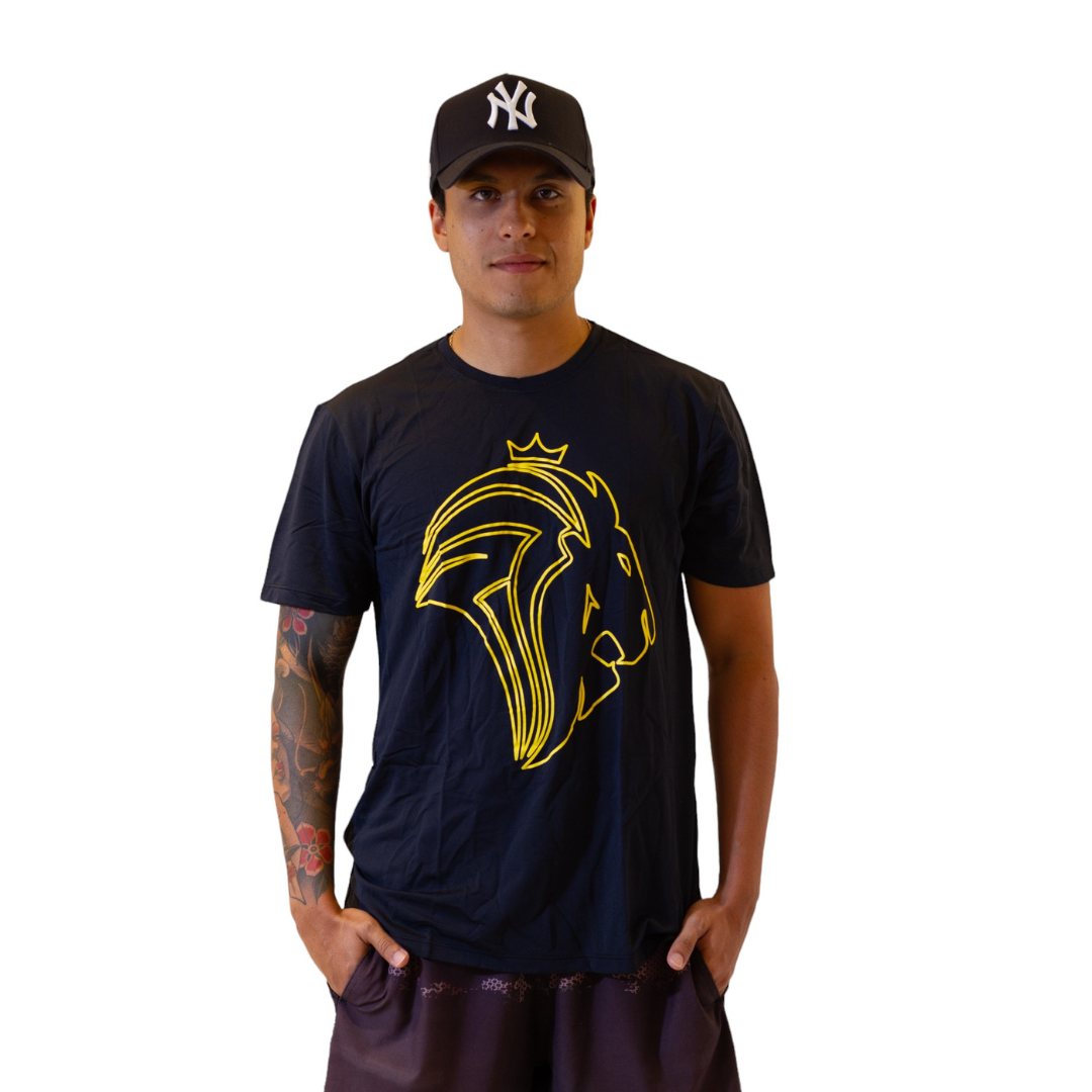 Camiseta Lion Brand Masculina DryFit Estampa Amarela