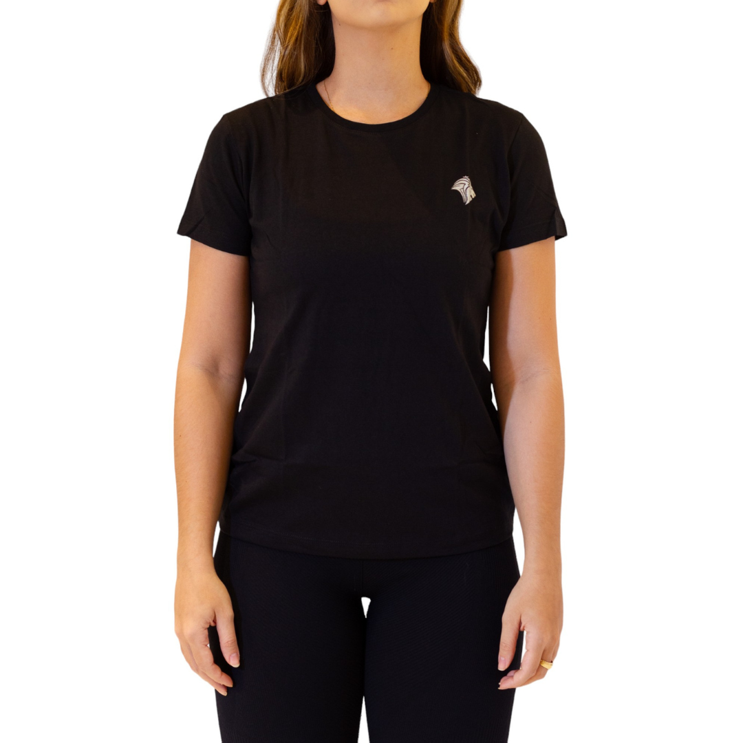 Camiseta Lion Feminina Malha Esportiva Preta