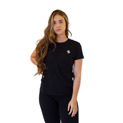 Camiseta Lion Feminina Malha Esportiva Preta