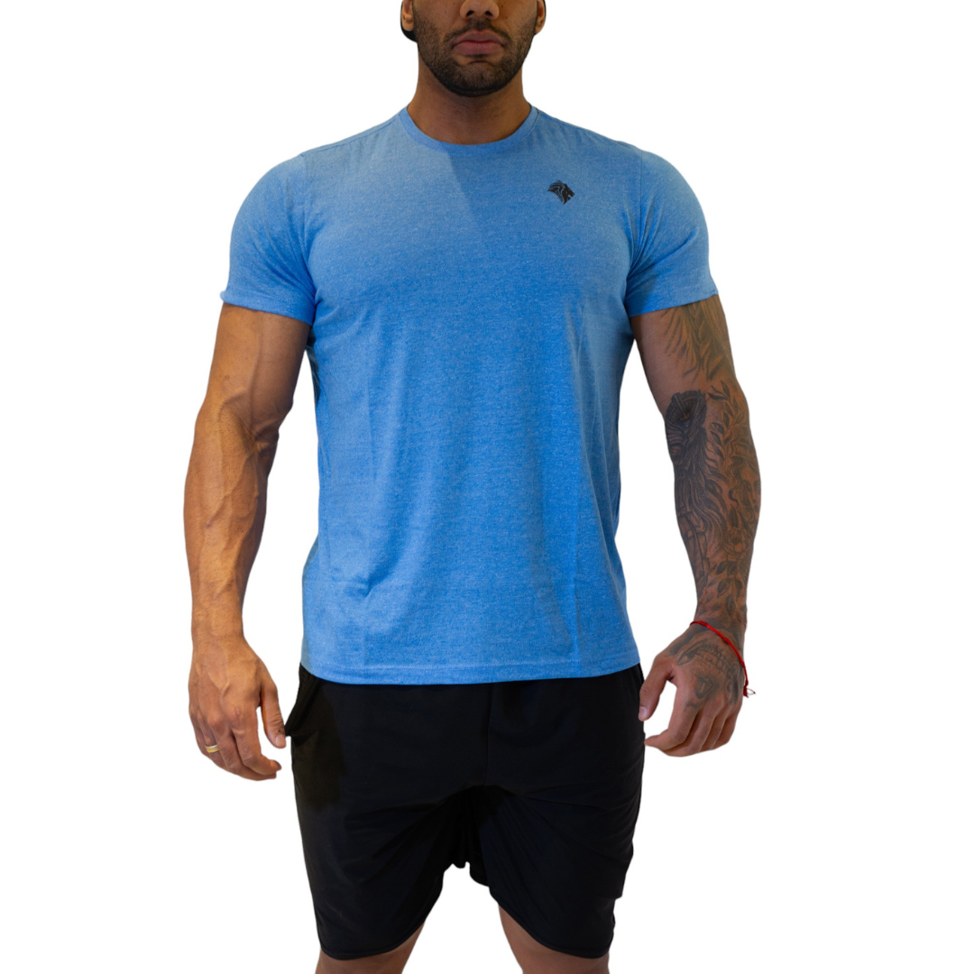 Camiseta Lion Masculina Malha Esportiva Azul